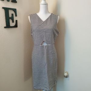 Kate Spade Saturday Keyhole Front Striped Tank Dress